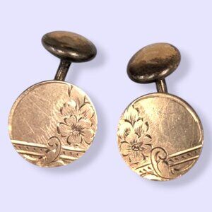 Antique Floral Etched Cufflinks